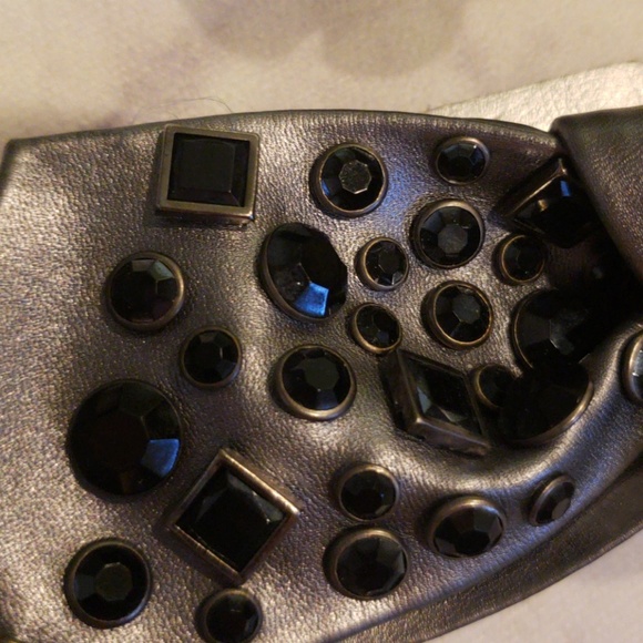 Leather and rhinestone stud stretch belt - Picture 2 of 4